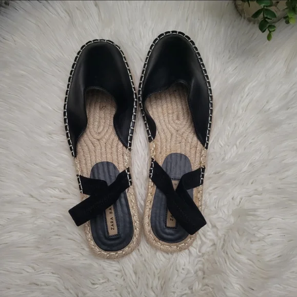 Zara Women Espadrilles Sandals Black Size 10 EUR 41 - Picture 8 of 13